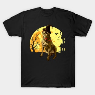 Scary italian cane corso Dog Witch Hat Halloween T-Shirt